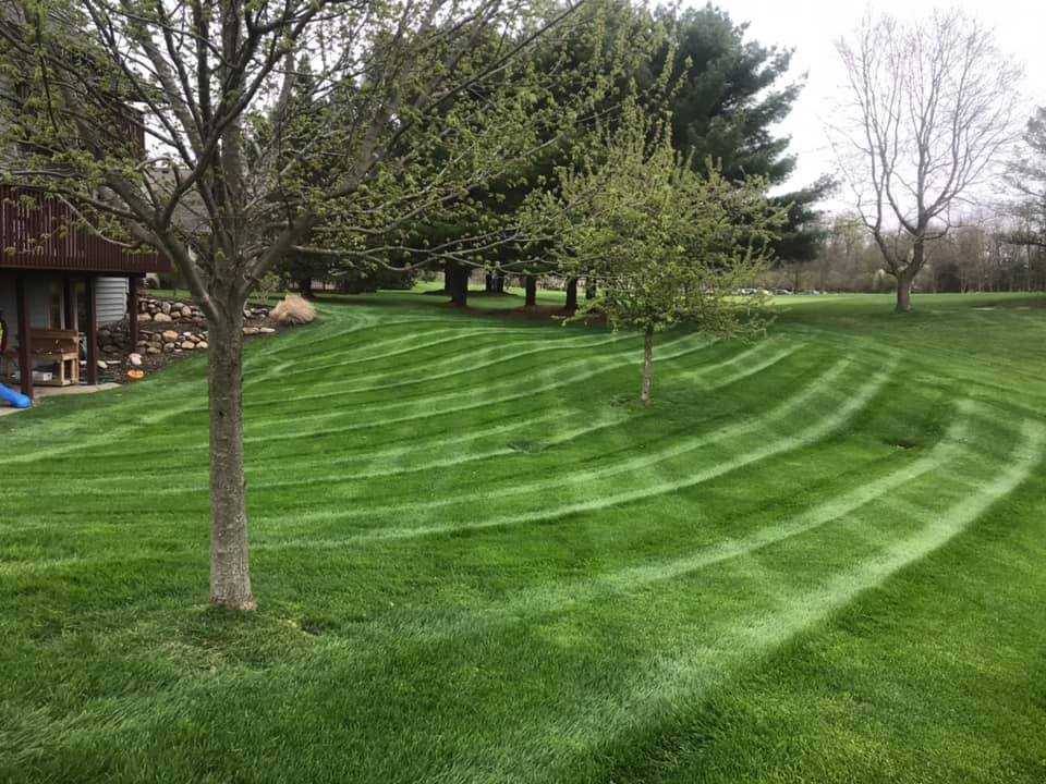 Commercial lawn mowing service